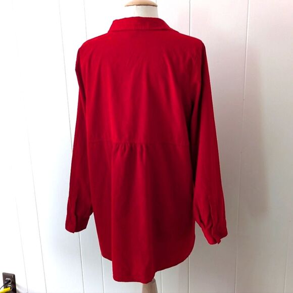 Red Corduroy Button Down By J Jill Size L - Picture 3 of 9